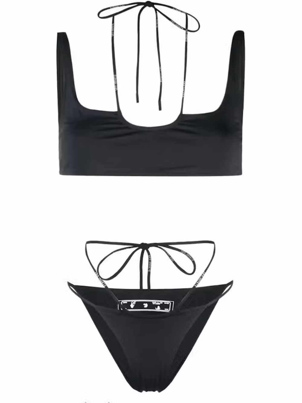 NWT Off-White black bikini set Sz 12
